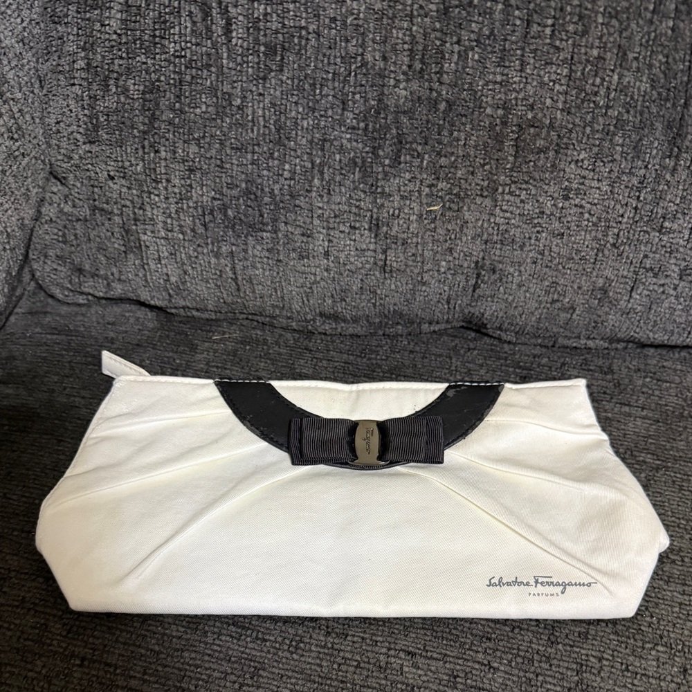 Salvatore Ferragamo White and Black Cosmetic bag